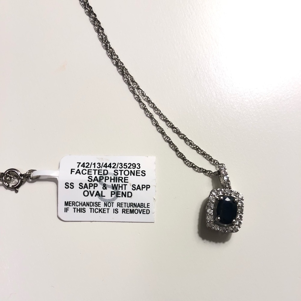 NWT Sapphire Oval Pendant